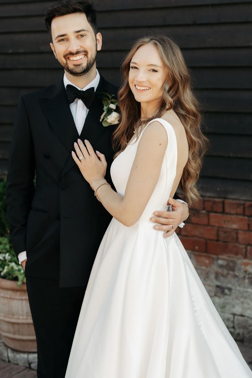 Ivory Square Neck A-Line Ballgown Wedding Dress