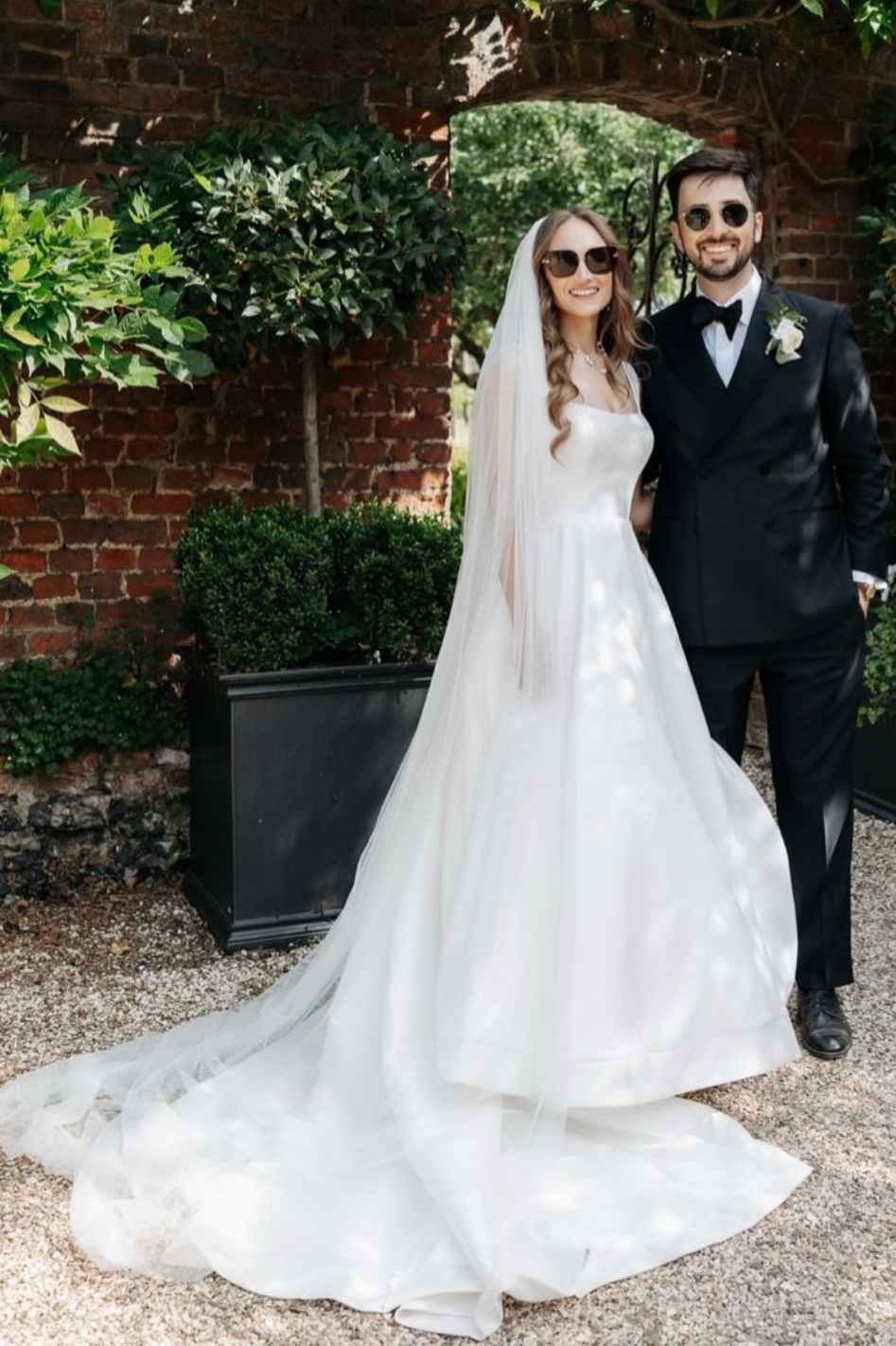 Ivory Square Neck A-Line Ballgown Wedding Dress