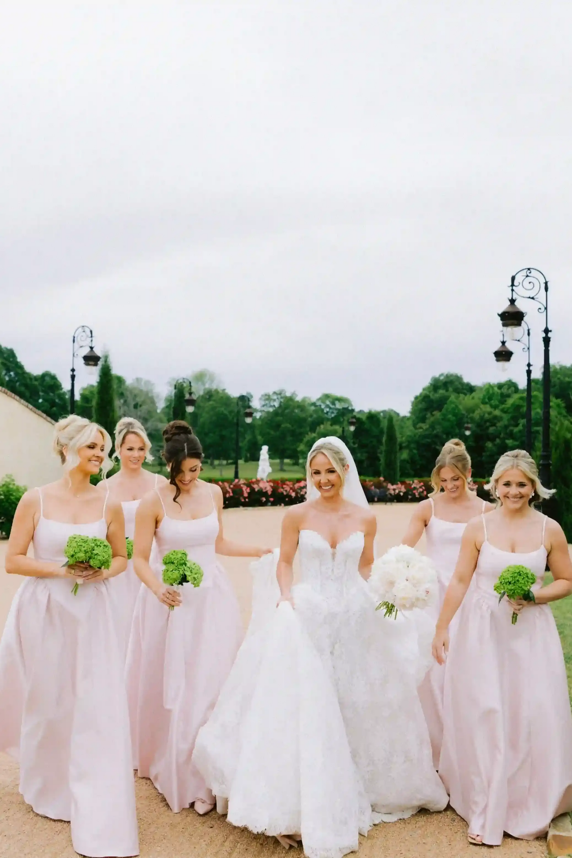 Pale Pink Spaghetti Strap A-Line Bridesmaid Dress
